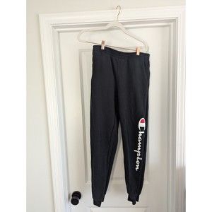 Champion Boys Youth Black Leg Logo Jogger Sweatpants Size X-Large